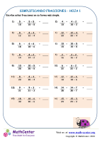 Simplificar fracciones activity for 5to