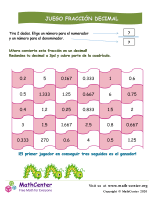 El juego de fracciones a decimales