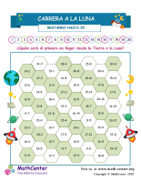 Carrera a la Luna - Restando hasta 20