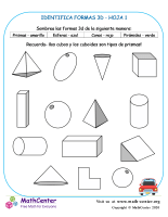 Identifica Formas 3D Hoja 1