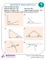 hoja de trabajo de tipos de angulos
