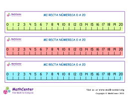 Mi recta numérica del 0 al 20 N° 3