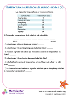 Temperaturas Alrededor Del Mundo Hoja 1 (°C)