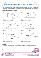 Área Del Triángulo Recto Hoja 3 - Más Difícil