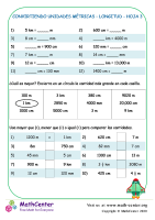 Convirtiendo Unidades Métricas – Longitud Hoja 3