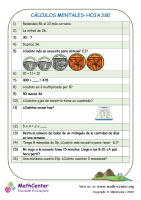 Cálculos Mentales Hoja 3:B1