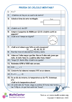 Cálculos Mentales Hoja 4:7