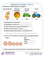 Problemas de Dinero en Euros - Hoja 1 C
