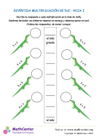 Multiplicación Divertida Para 5X5 Hoja 3