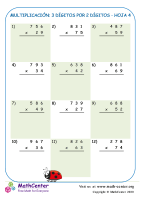 Multiplicación: 3 Dígitos Por 2 Dígitos Hoja 4