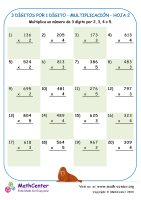 3 Dígitos Por 1 Dígito - Multiplicación - Hoja 2