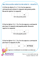 Multiplicación: 4Dígitos Por 1Dígito Desafío 2