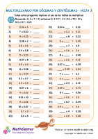 Multiplicando Por Décimas Y Centésimas Hoja 3