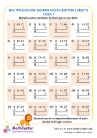 Multiplicación: Dinero Hasta $99 Por 1 Dígito Hoja 1