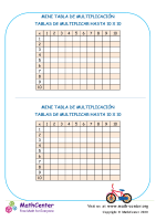 Mini Tabla de multiplicación Nº 4