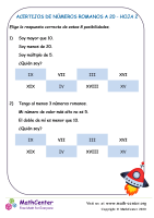 Acertijos De Números Romanos A 20 Hoja 2