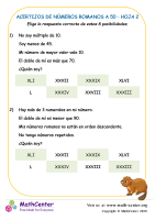 Acertijos De Números Romanos A 50 Hoja 2