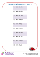 Mínimo Común Múltiple Hoja 5