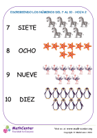 Escribiendo Los Números Del 7 Al 10 Hoja 2