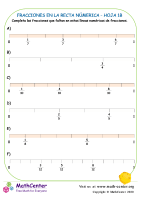 Fracciones En La Recta Númerica Hoja 1B