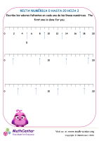 Recta Numérica 0 Hasta 20 Hoja 3