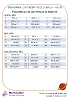 Encuentra Los Porcentajes Simples - Hoja3