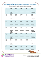 Ordenando Números Desde El 1 Hasta El 200 Hoja 2