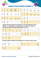 Sumar Fracciones Examen 5