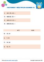Factores Y Múltiplos Examen 12