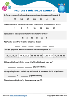 Factores Y Múltiplos Examen 2