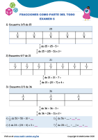 Fracciones Como Parte Del Todo Examen 6