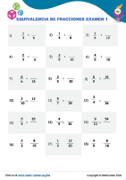 Equivalencia De Fracciones Examen 1
