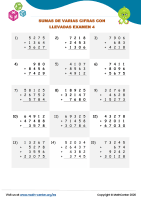 Sumas De Varias Cifras Con Llevadas Examen 4