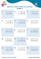 Restas De Varias Cifras Con Llevadas Examen 3