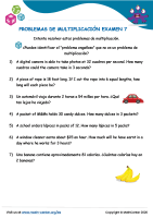 Problemas De Multiplicación Examen 7