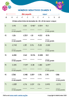 Números Negativos Examen 5