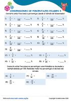 Conversiones De Porcentajes Examen 4