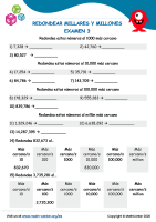Redondear Millares Y Millones Examen 3