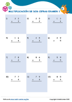 Multiplicación De Dos Cifras Examen 1