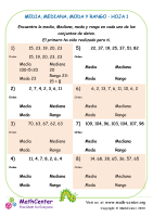 Media, Mediana, Moda Y Rango Hoja 1