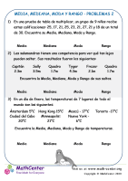 Media, Mediana, Moda Y Rango Problemas 2