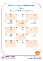2 Dígito - Resta Sin Reagrupación - Hoja 1