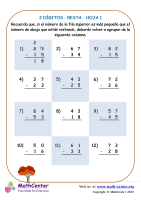 2 Dígito - Resta - Hoja 1