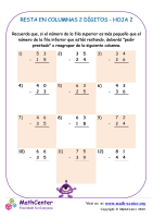 Resta En Columna 2-Dígitos Hoja 2