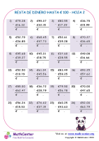 Resta De Dinero Hasta €100 Hoja 2
