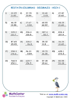 Resta En Columna Decimales Hoja 1