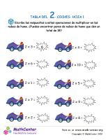 2 Tabla De Multiplicar - Hoja De Coches 1