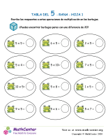 5 Tabla de multiplicar - Rana - Hoja 1