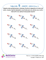 5 Tabla de multiplicar - Cohete - Hoja 2 (X y ÷)