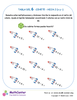 6 Tabla de multiplicar - Cohete - Hoja 2 (X y ÷)